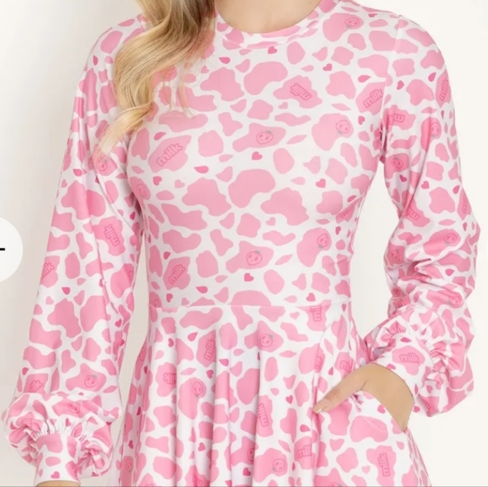 STRAWBERRY MILK BISHOP SKATER DRESS